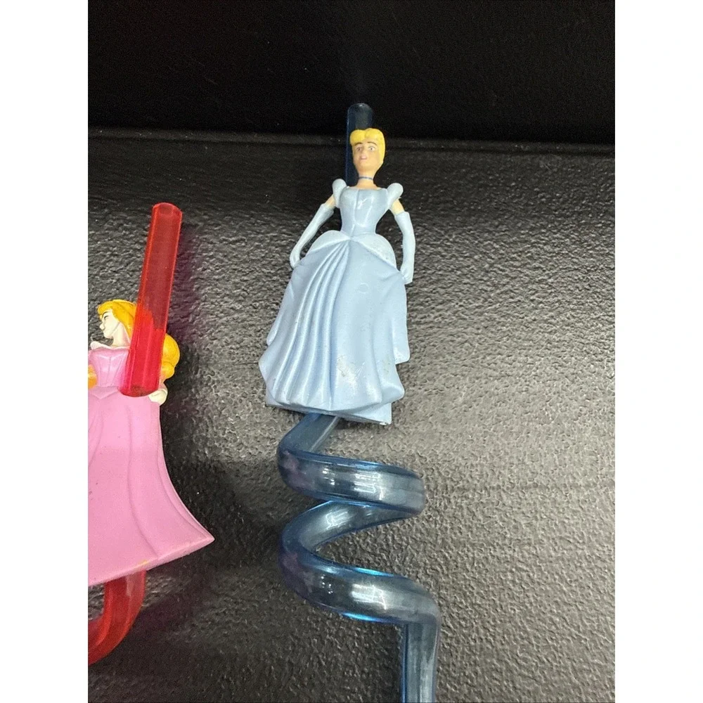 Vintage Disney Lot 3 Curly Fun Figural Strinking Straws